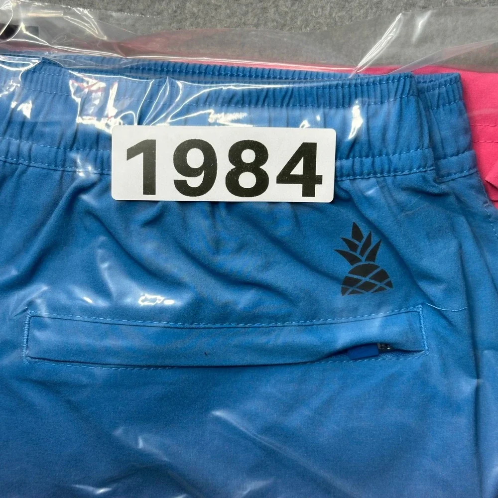 Chubbies Swim Trunks Mens Small‎ Blue Pink Ombre Flamingo Liner 7in Inseam